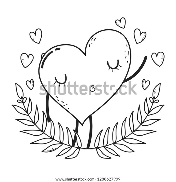 Heart Love Kawaii Character Image Vectorielle De Stock Libre De Droits