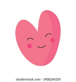 heart love kawaii character valentines day icon vector illustration design