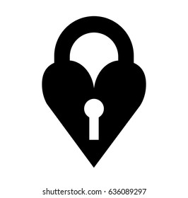 heart love with key hole romantic icon