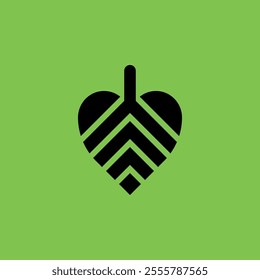 Heart or love and leaf logo design. Nature and sustainability illustration vector concept. Symbol of hope, growth, organic, natural, and connection.