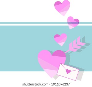 Heart and love letter background material