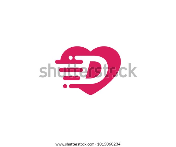 Heart Love Letter D Logo Stock Vector Royalty Free 1015060234