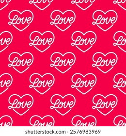 Heart with love letter seamless pattern design for Valentine's Day background.