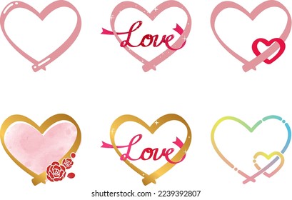 Heart and "LOVE" lettering in various designs