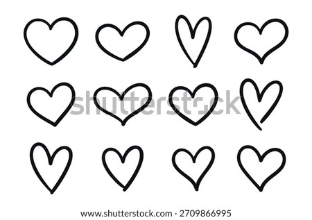 Heart love line icon shape. Wedding outline cute heart valentine symbol element