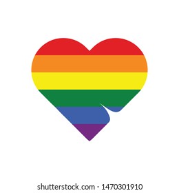 Heart love logo with beautiful perfect shape isolated on white background. Love heart logo with rainbow color. Heart love vector. Ready to print, editable, organized layer.