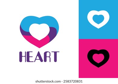 Heart love logo Design, Logo Design graphic Conception, logo icon template graphic art, vector illustration design.