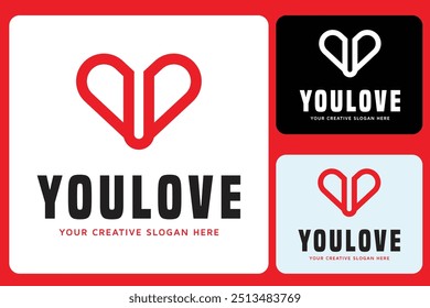 Heart Love Logo Design Template