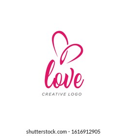 Heart love logo Design Vector Stock . Dating Logo . Valentine logo