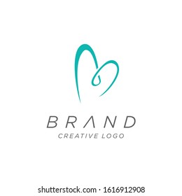 Heart love logo Design Vector Stock . Dating Logo . Valentine logo