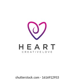 Heart love logo Design Vector Stock . Dating Logo . Valentine logo