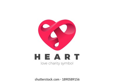 Heart Love Logo design vector template. Valentines day Romantic dating Charity Donation Donor Logotype concept icon.