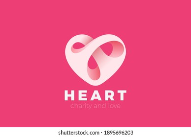 Heart Love Logo design vector template. Valentines day Romantic dating Charity Donation Donor Logotype concept icon.