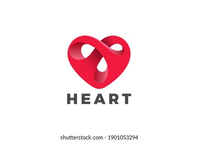 Heart Love Logo design vector template. Valentines day Romantic dating Charity Donation Donor Logotype concept icon.