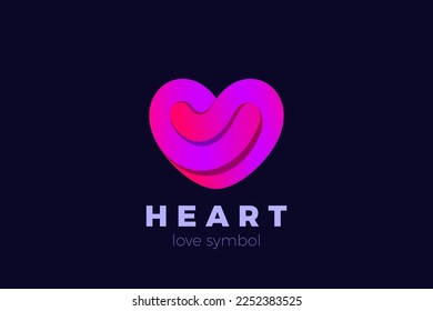 Heart Love Logo design vector template. Valentines day Romantic dating Charity Donation Logotype icon.