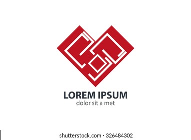 Heart love logo design vector. Happy valentine day concept.