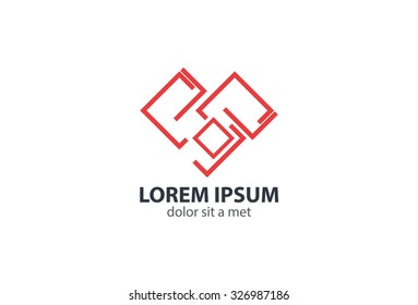 Heart love logo design vector. Happy valentine day concept.