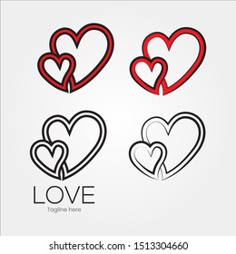 Heart Love Logo Icon Symbol Badge and template EPS 10 