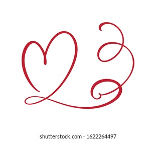 Heart love logo with Infinity sign. Design flourish element for valentine card. Vector illustration. Romantic symbol wedding. Template for t shirt, banner, poster.