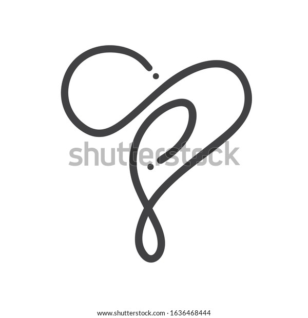 Heart love logo
with Infinity sign. Design monoline flourish element for valentine
card. Vector illustration. Romantic symbol wedding. Template for t
shirt, banner, poster.