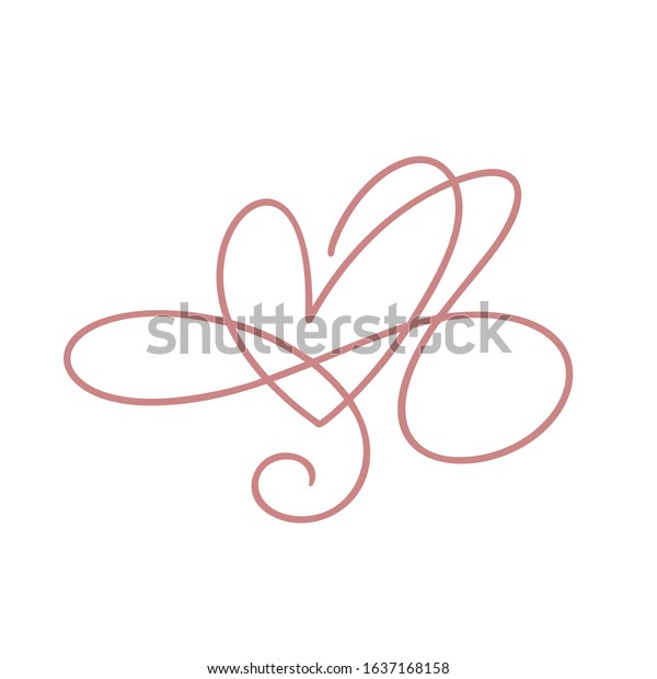 Heart love logo with Infinity\
sign. Design flourish element for valentine card. Vector\
illustration. Romantic symbol wedding. Template for t shirt,\
banner, poster.