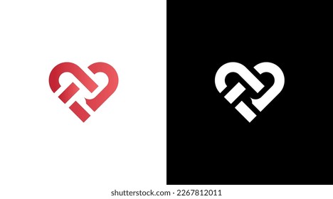 heart Love logo romance vector monogram icon style Design template