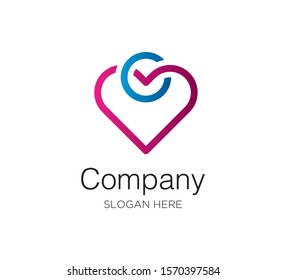 heart love logo vector design template