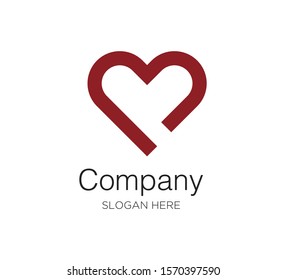 heart love logo vector design template