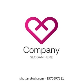 heart love logo vector design template