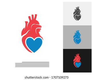 Design-Konzepte für Vektorillustration von Heart Logos, Creative Human Heart Logo