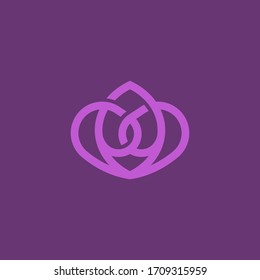 Heart love lotus vector logo