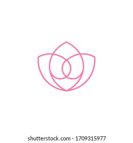 Logotipo vectorial del loto del amor cardíaco