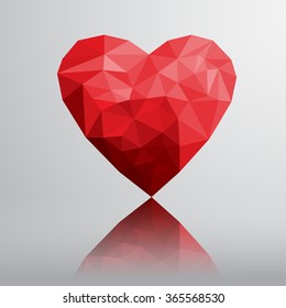 heart love low polygon