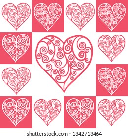 Heart love maze  pattern vector