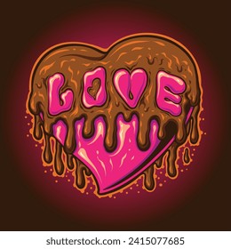 Heart Love Melting Illustration for your brand, tshirt, poster and Etc.