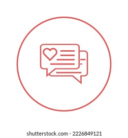 Heart love message chat icon | Circle version icon |