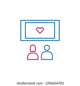 heart, love, movie icon. Element of romance for mobile concept and web apps illustration. Thin color line icon for website design and development, app development on white background