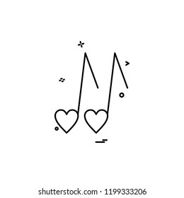 heart love music icon vector design