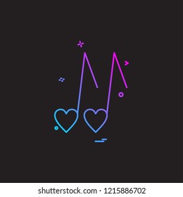 heart love music icon vector design