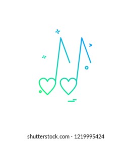 heart love music icon vector design