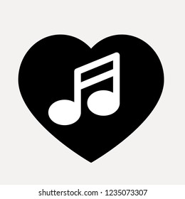 heart love music and romance vector icon