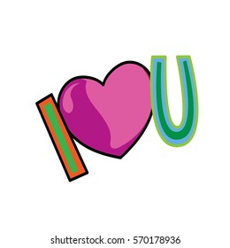 Heart love on a white background. Vector illustration