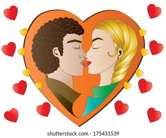 Heart Love in orange  