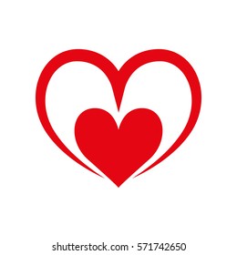 Heart and love ornament icon vector  illustration  graphic design