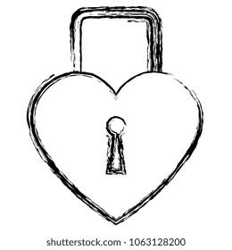 heart love padlock isolated icon