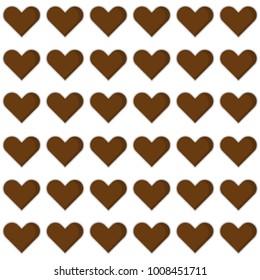 heart love pattern icon with brown 
color 