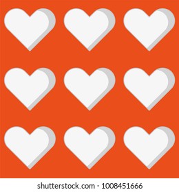 heart love pattern icon with orange color 