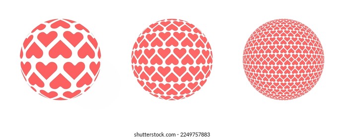 Heart love pattern in a sphere ball vector illustration
