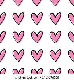Heart love pattern symbol design concept element vector. Seamless hearth pattern design illustrator element for valentine day, gift, wedding, icon.