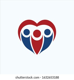 heart love people unity logo illustration vector icon design template